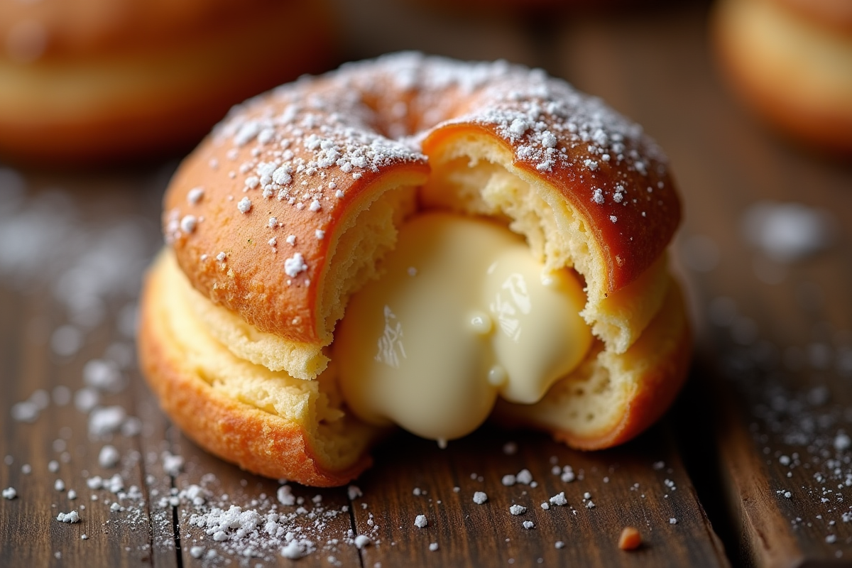 Choux craquelin ouvert avec garniture crémeuse