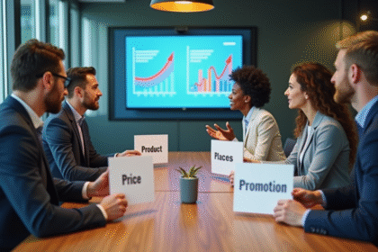 Groupe de professionnels marketing en réunion