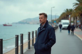 Homme d age moyen sur la croisette de Cannes