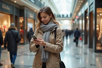 Jeune femme en ville près du centre commercial Montparnasse